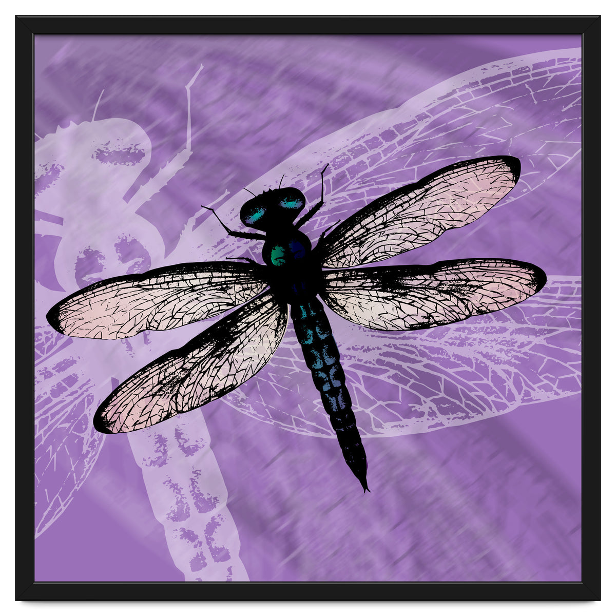 Blue dragonfly vector