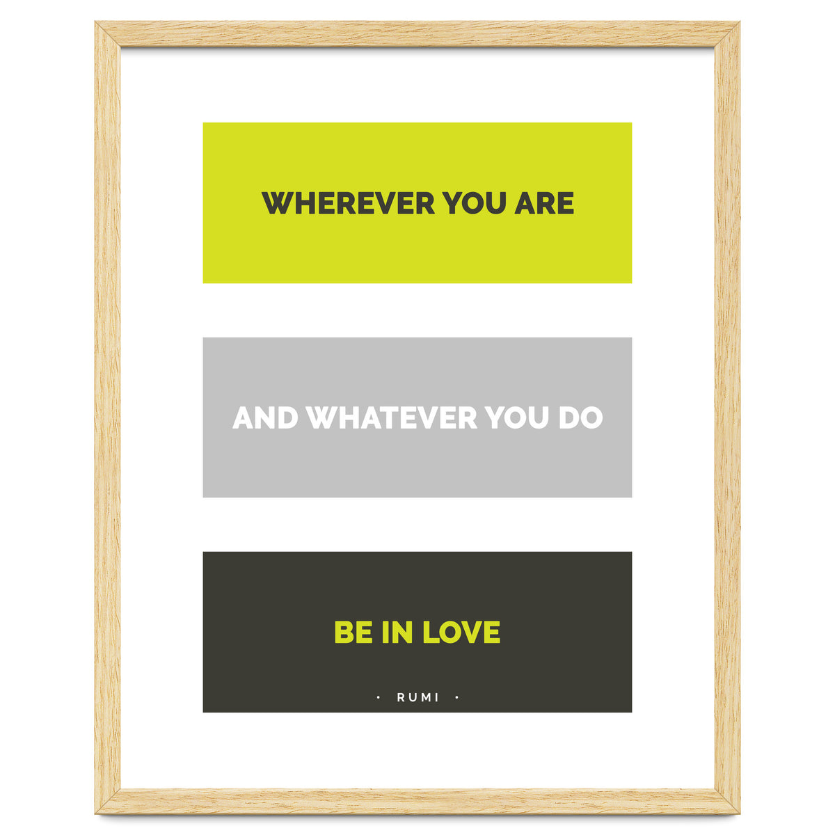 Be In Love - Rumi Quote Typography