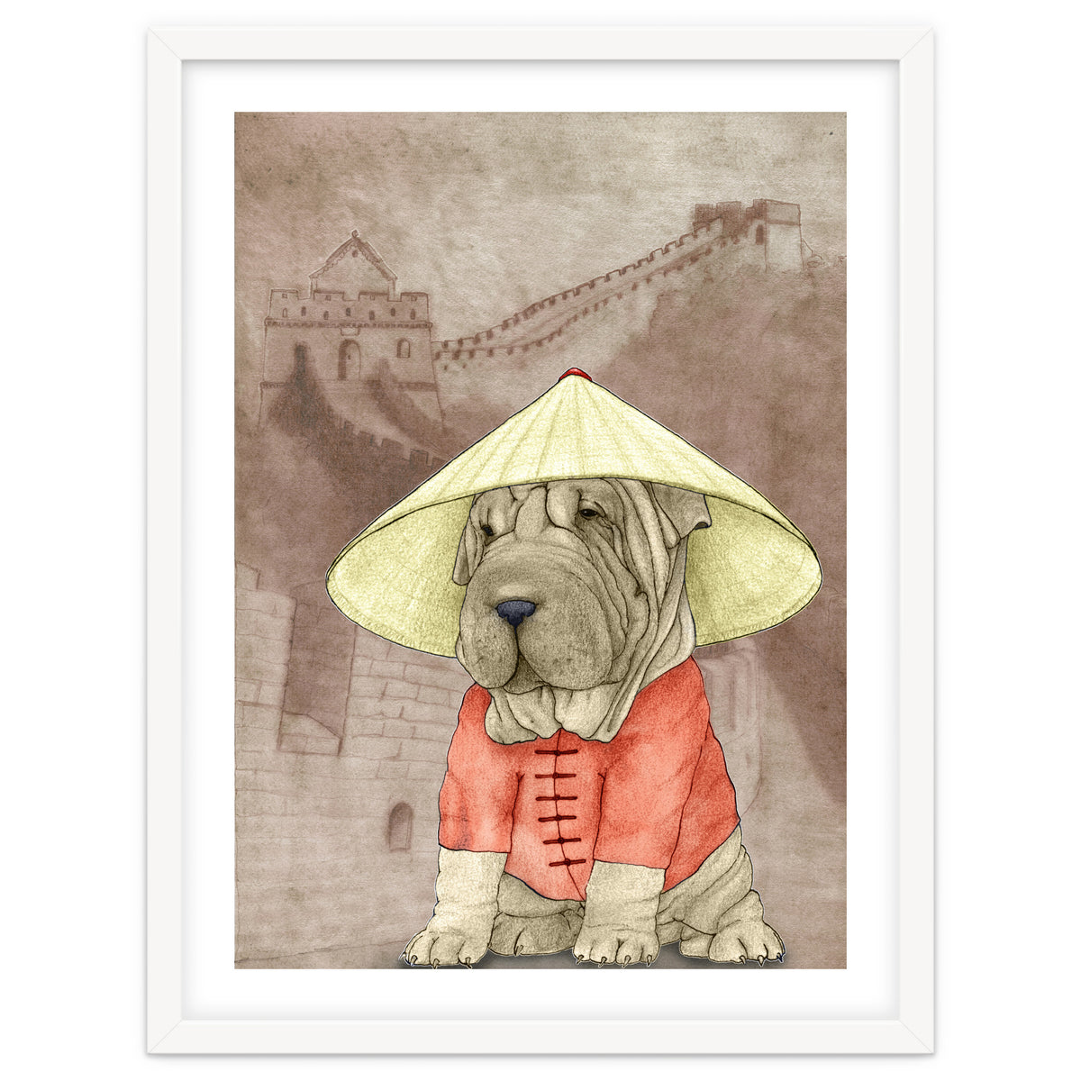 Sharpei With The Great Wall