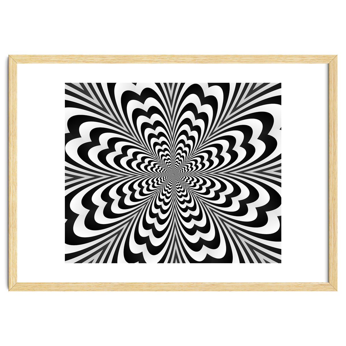 Abstract Spiral Black And White Optical Illusion