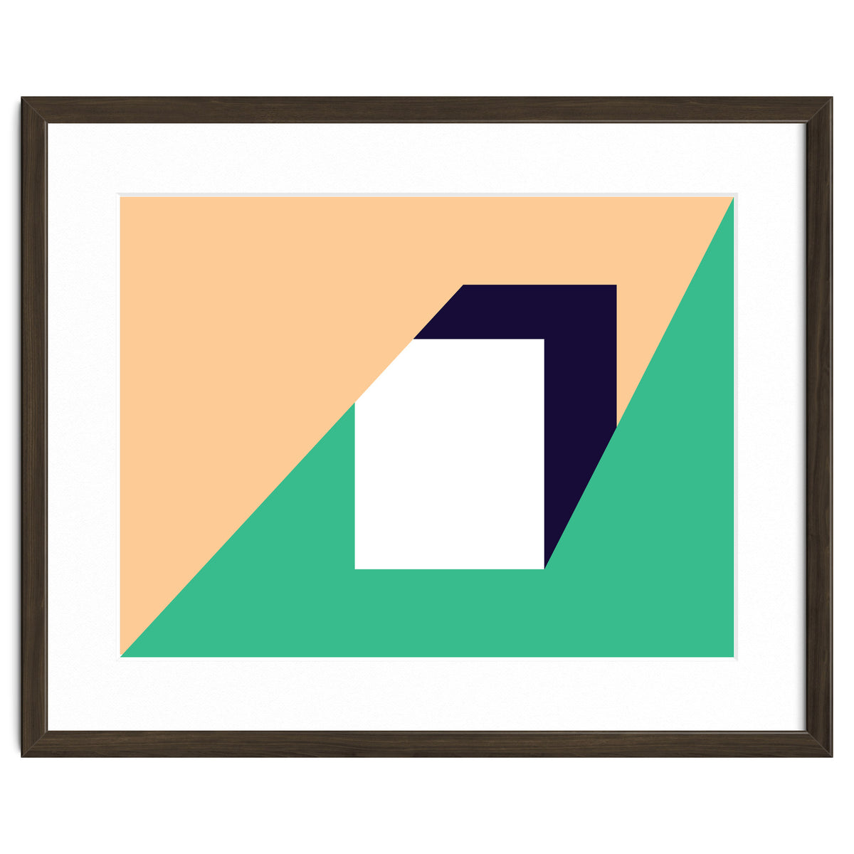 Geometric Shapes No. 61 - pink, green & dark blue