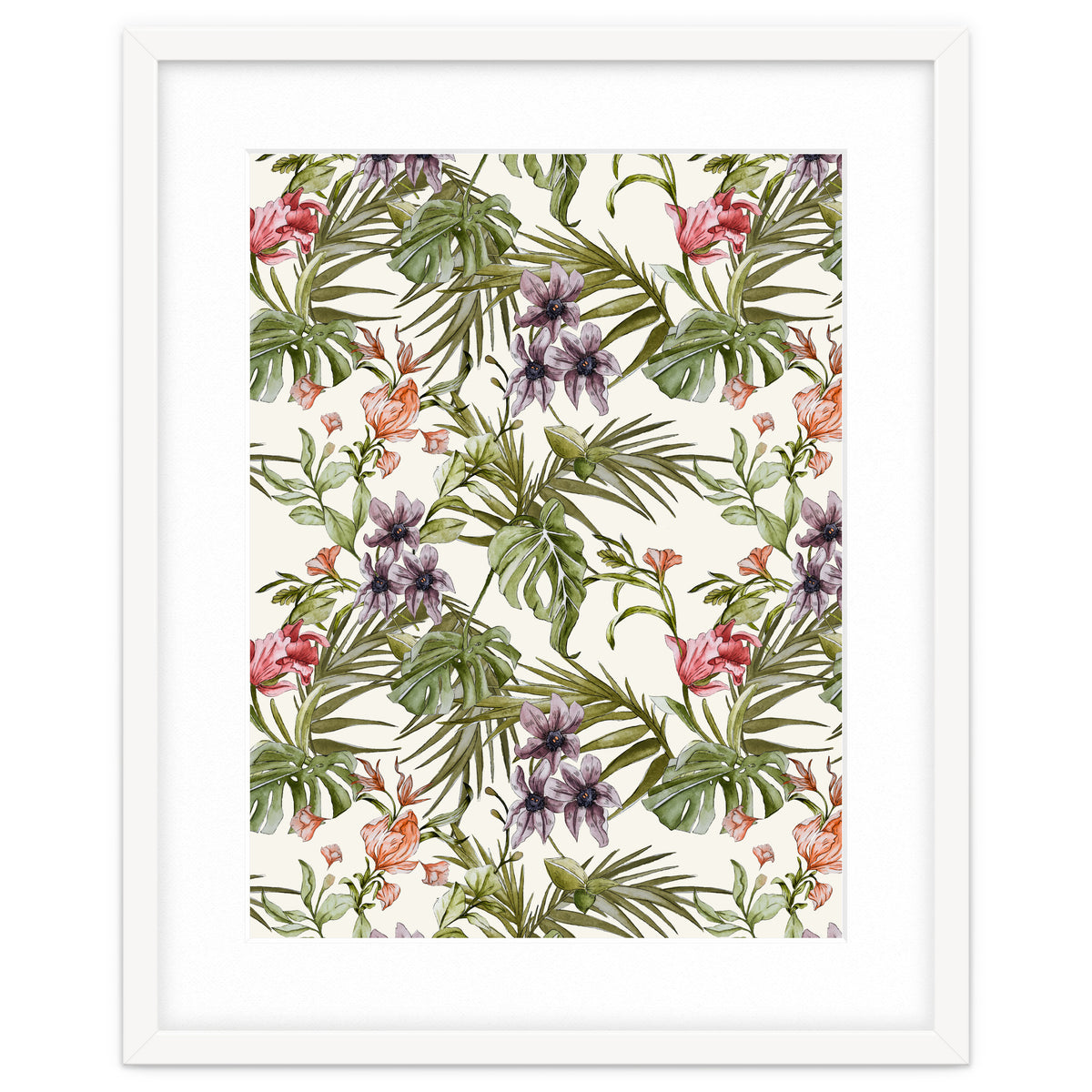 Watercolor tropical foliage