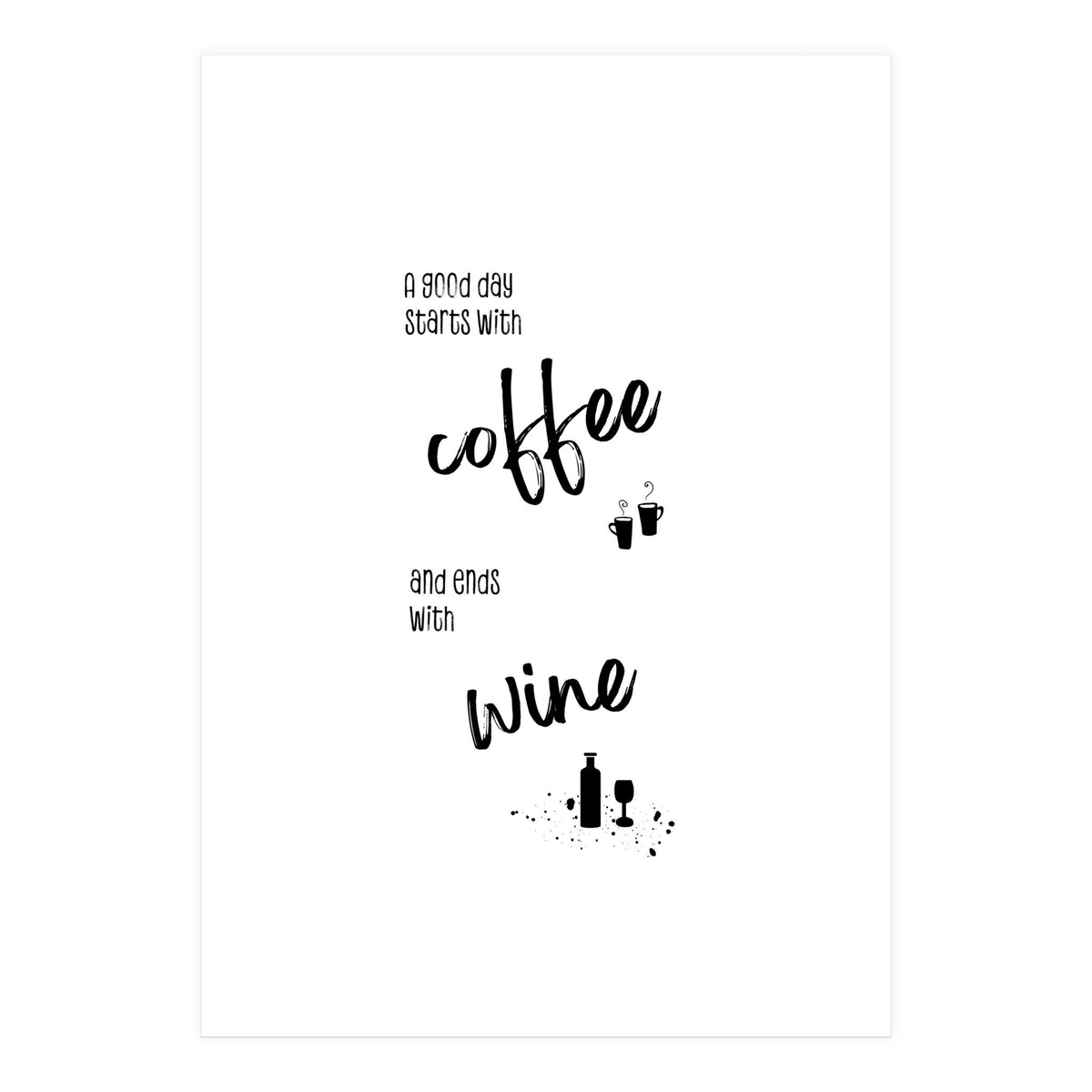 A good day starts with coffee and ends with wine (Print Only)