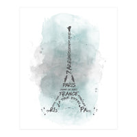 Watercolor Art Eiffel Tower | turquoise (Print Only)