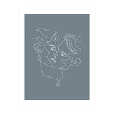 gay love line art-blue (Print Only) thumbnail