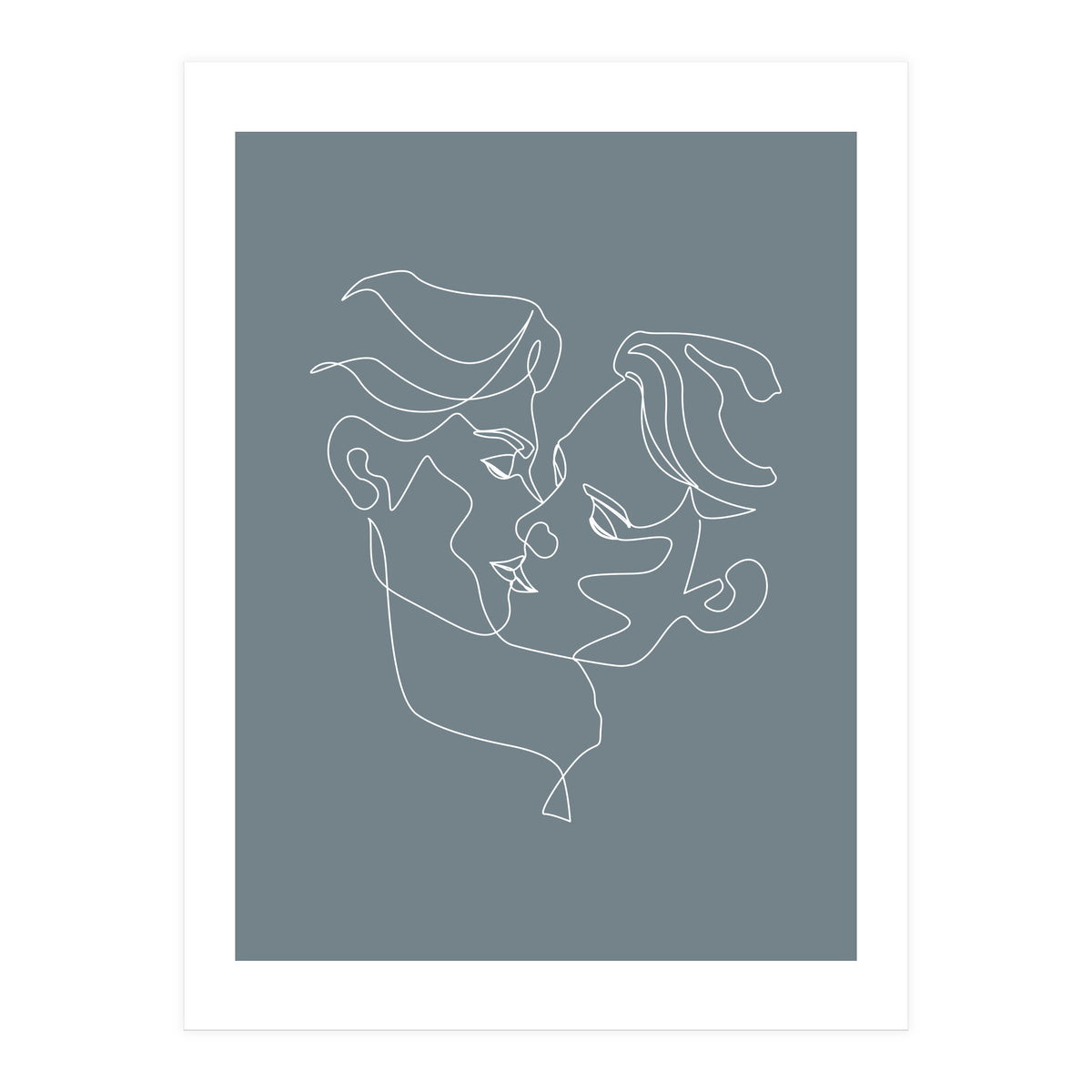 gay love line art-blue (Print Only)