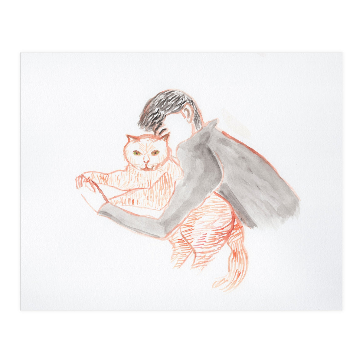 Cuddle with The Cat (Print Only)