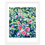 Winter Rose | Botanical Floral Garden | Boho Vintage Plants Meadow Roses Painting thumbnail