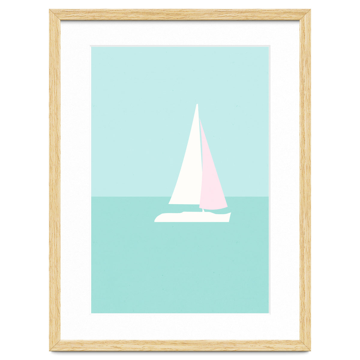 Minimal Sailboat - Turquoise Coast