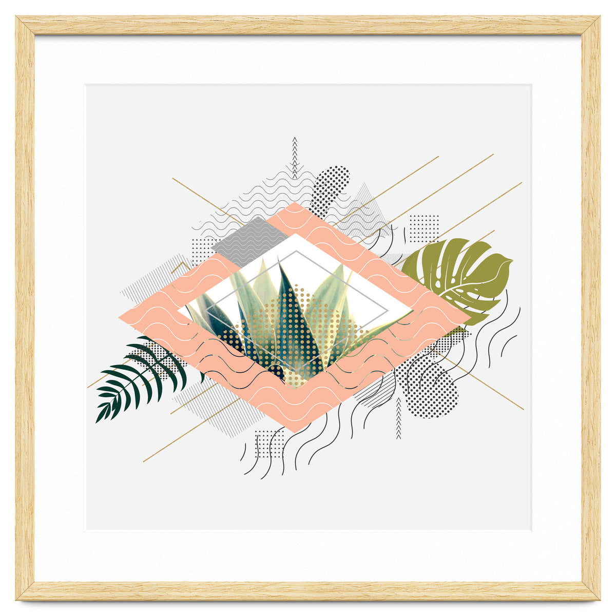 Abstract geometrical and botanical shapes I