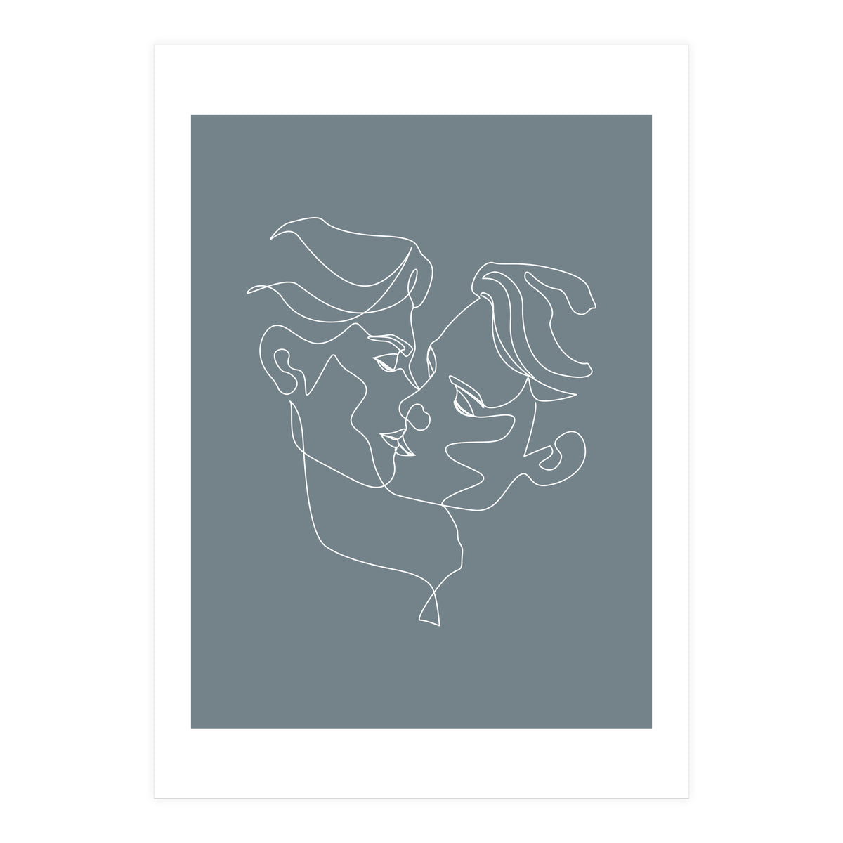 gay love line art-blue (Print Only)