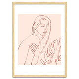 Lueur, Tropical Nude Modern Bohemian Woman Line Art, Minimal Scandinavian Sketch Blush Drawing thumbnail