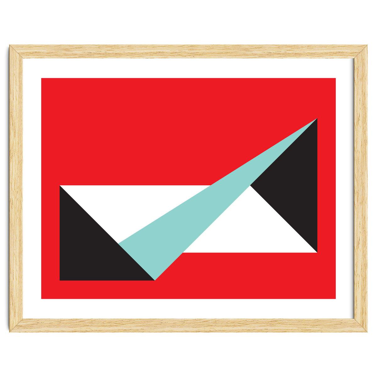 Geometric Shapes No. 49 -  teal, black & red