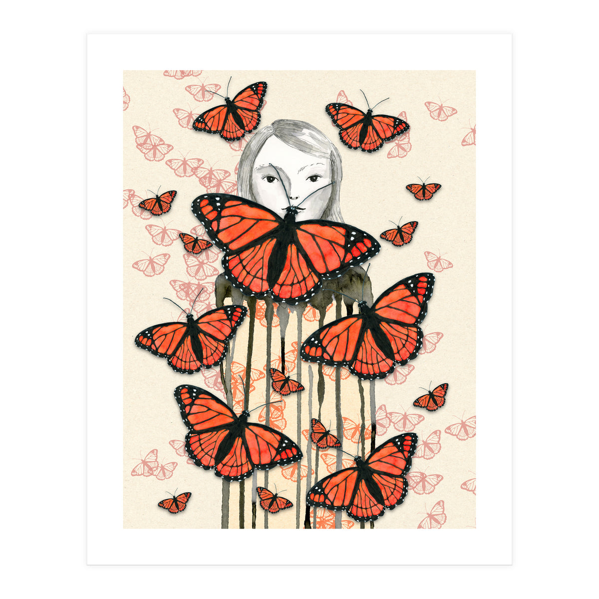 Surrounded by butterflies (Print Only)