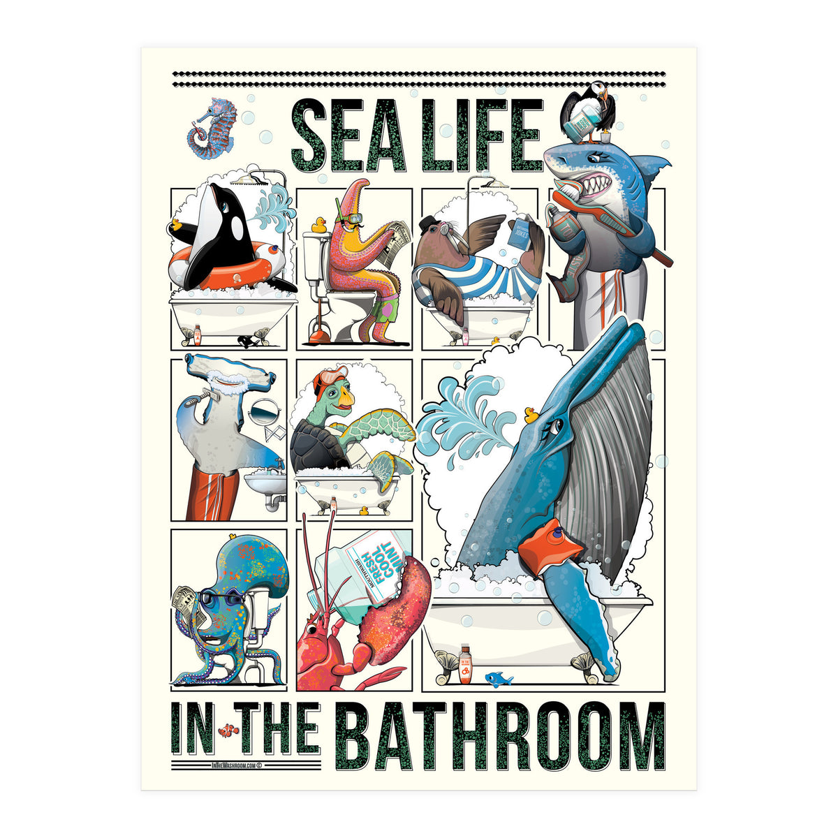 Sea Life in the Bathroom (Print Only)