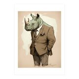 Dapper Rhino Fashion Sketch (Print Only) thumbnail