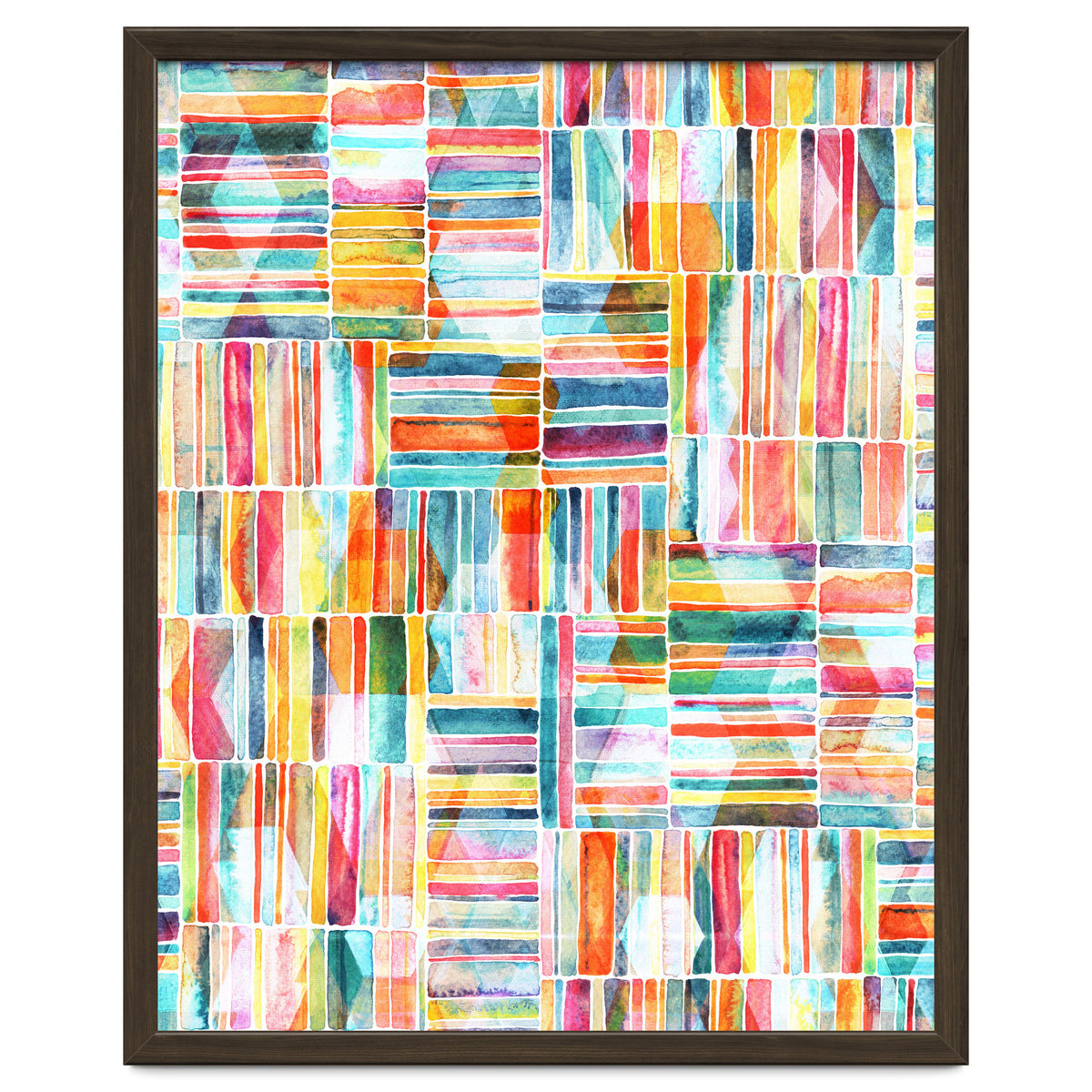 Summer Pastel Geometric and Striped Abstract on white