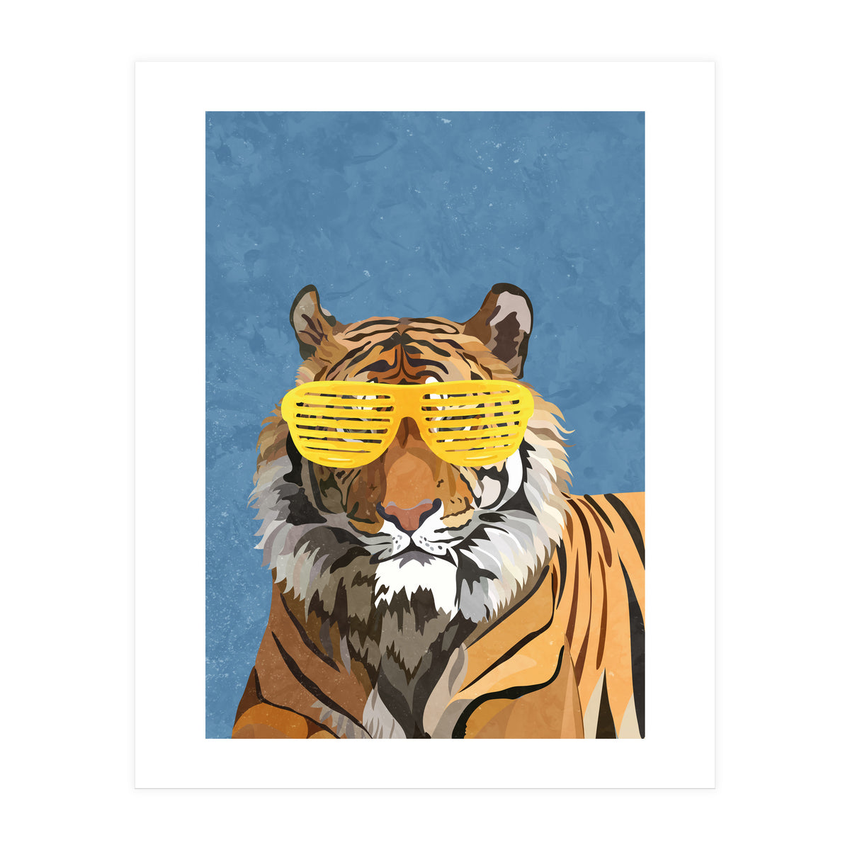 Hip Hop Tiger Yellow and Blue (Print Only)
