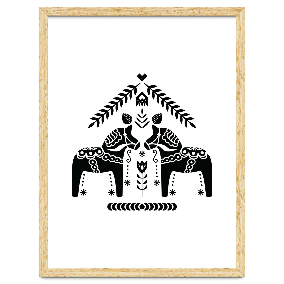 Swedish Dala Horse Folk Pattern