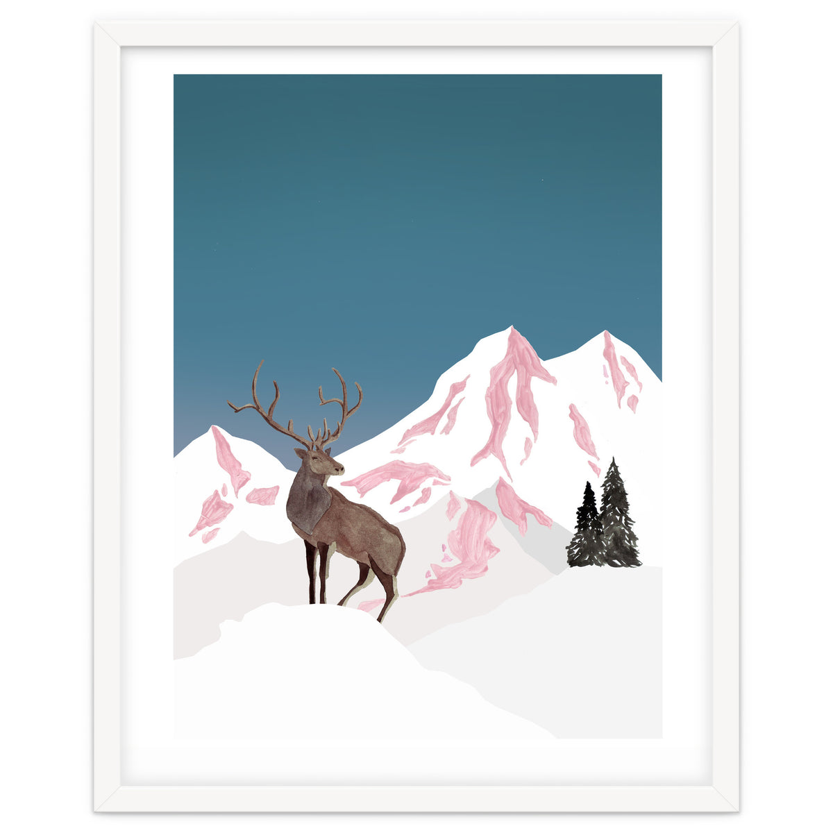 Mountain Love Winter Stag