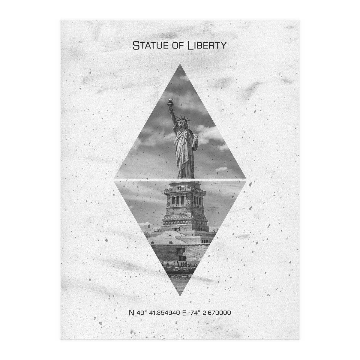 Coordinates NEW YORK CITY Statue of Liberty  (Print Only)