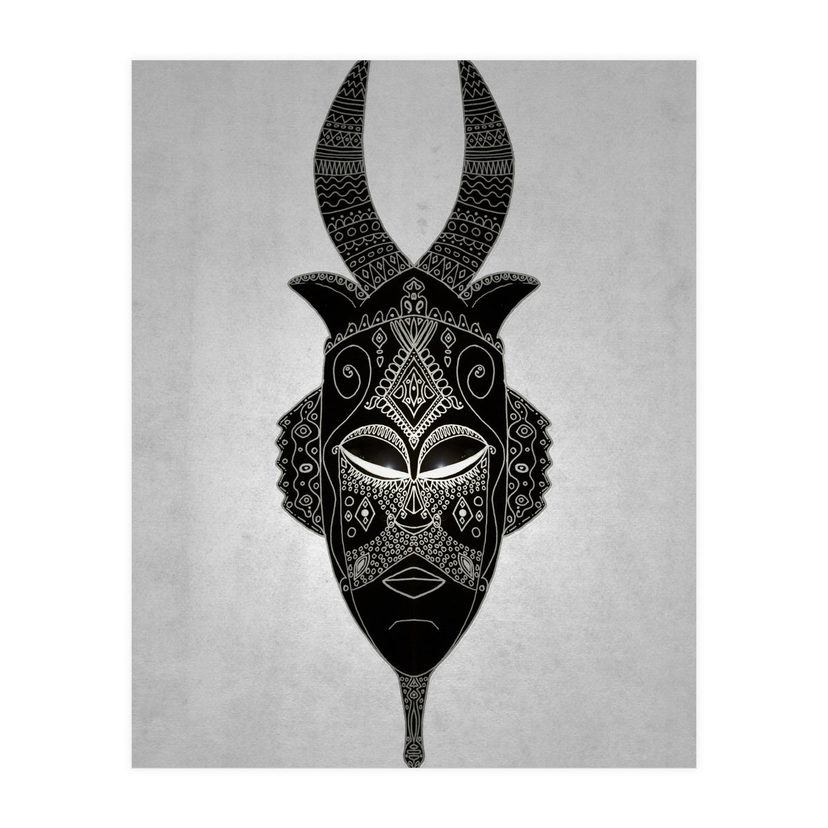 Horned Tribal Mask  (Print Only)