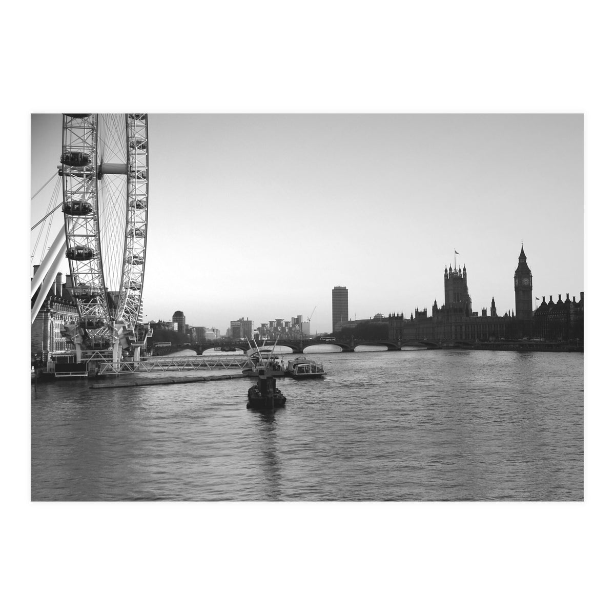 London River Thames, Big Ben House of Parliament  (Print Only)