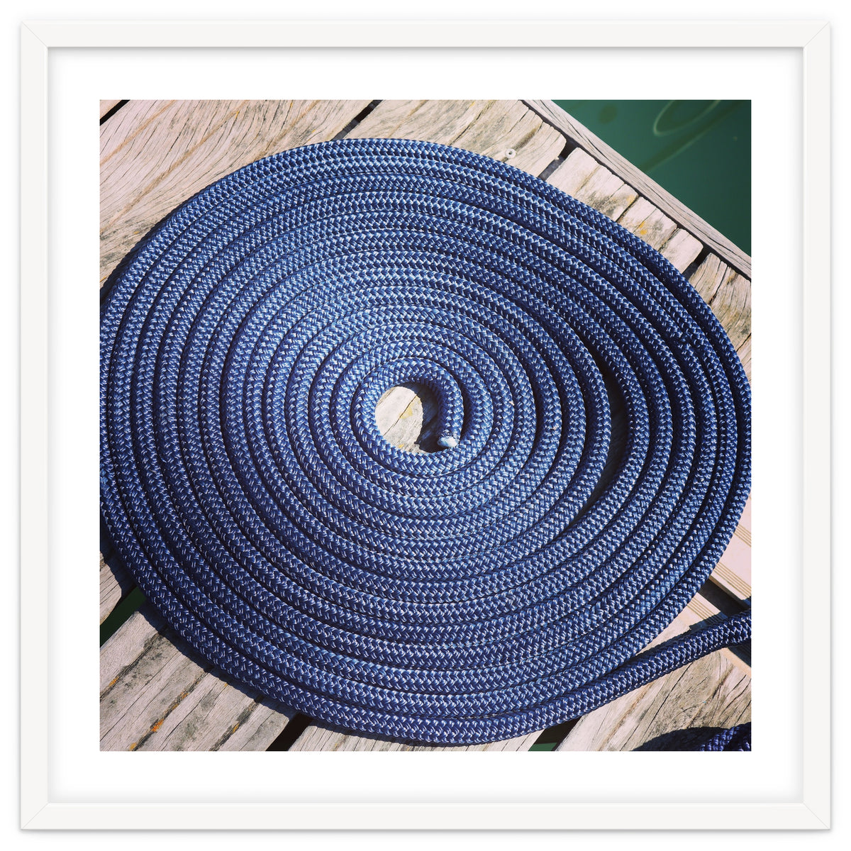 Blue rope coil