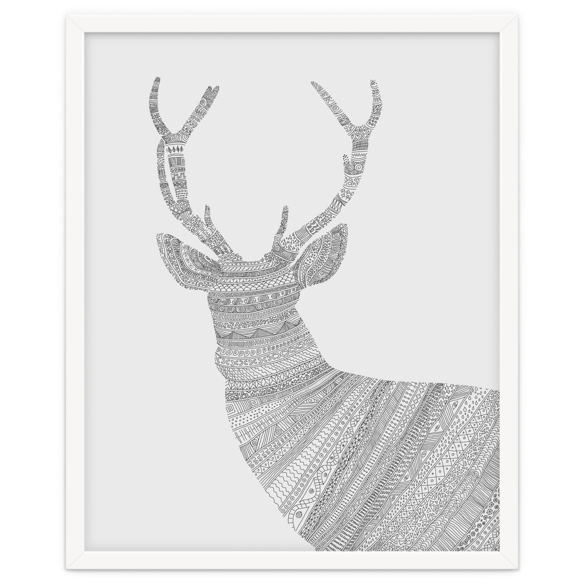 Stag Grey Poster