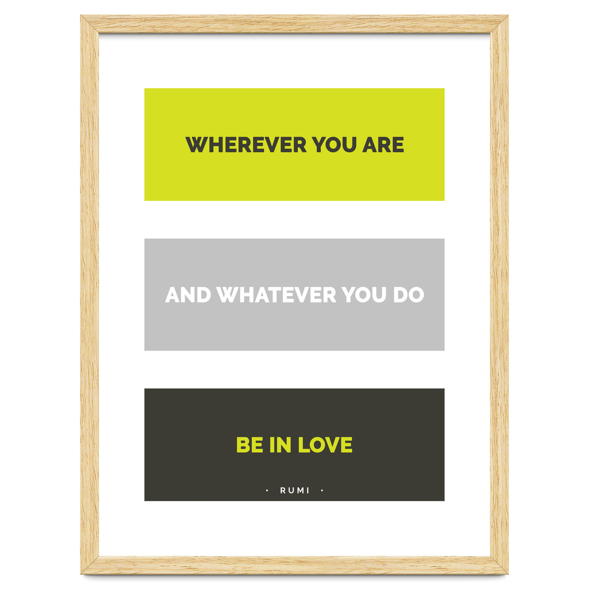 Be In Love - Rumi Quote Typography