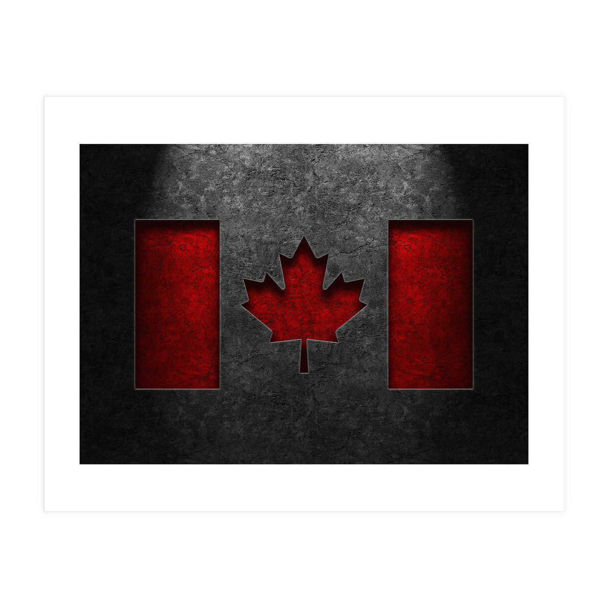 Canadian Flag Stone Texture (Print Only)