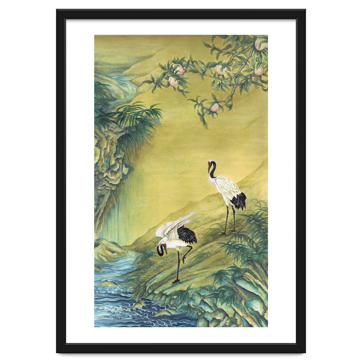 Cranes Under A Peach Tree