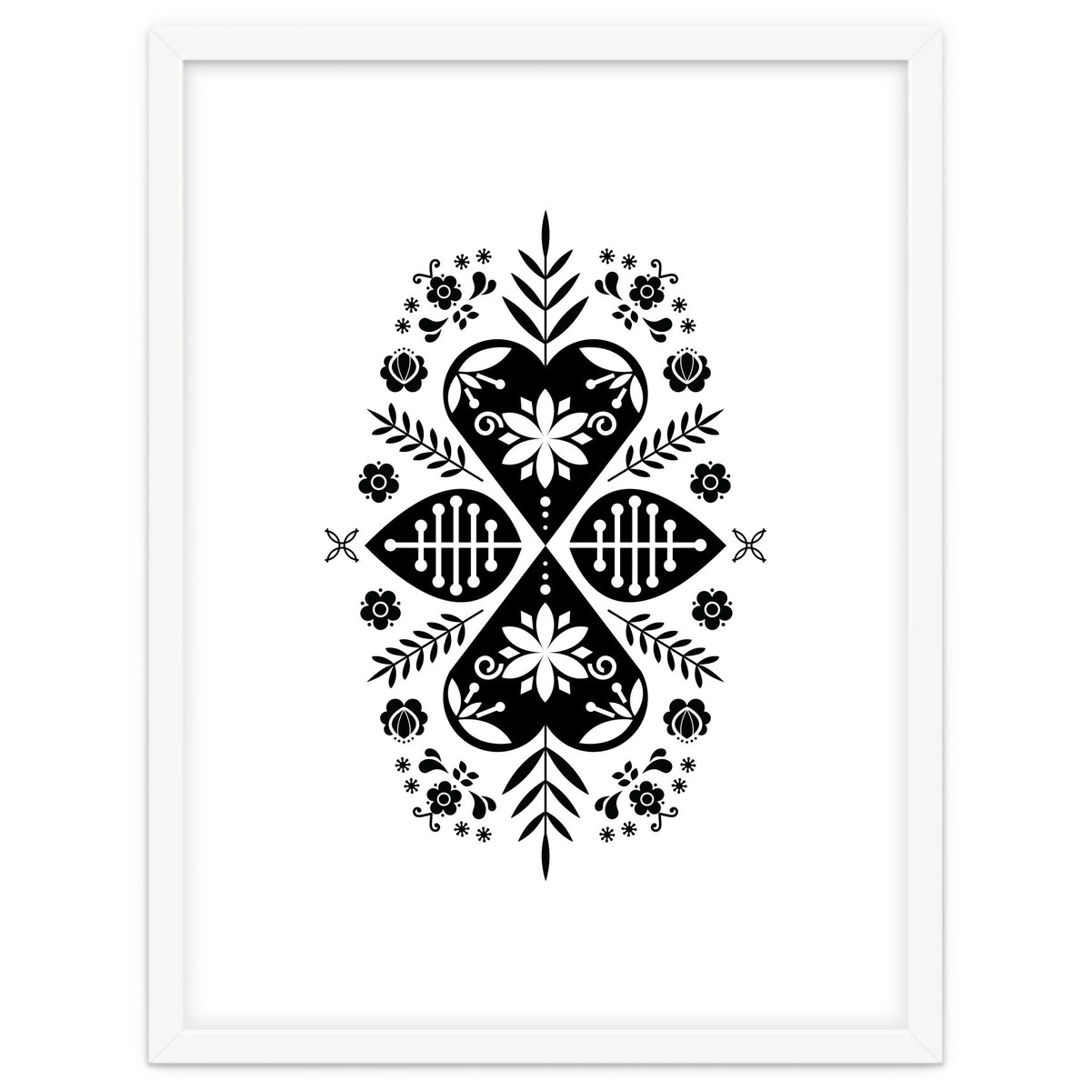 Scandinavian Folk Pattern Monochrome