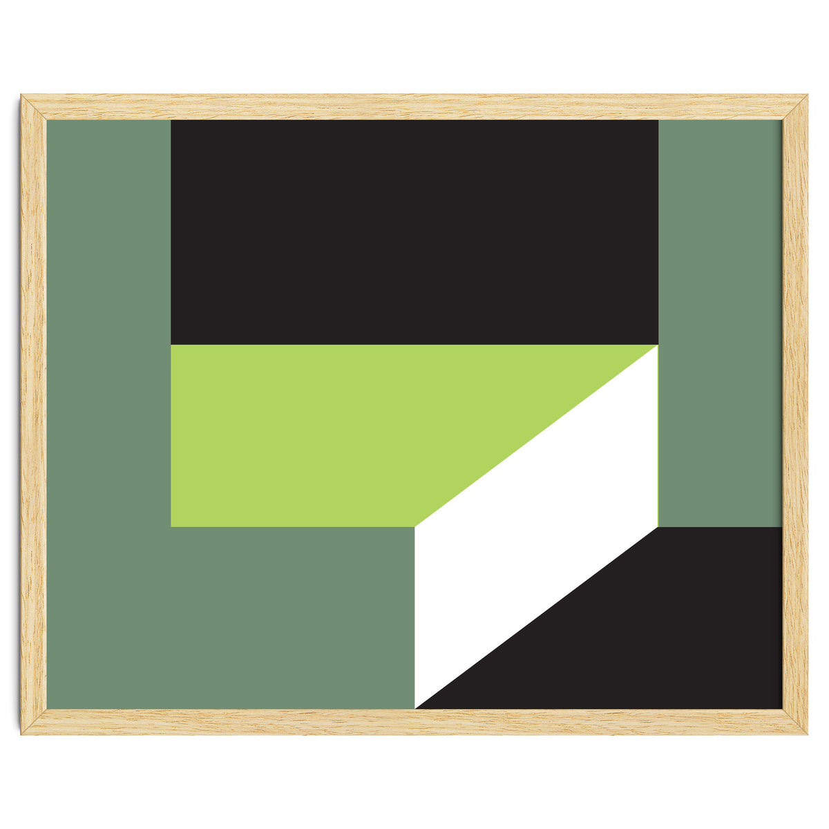 Geometric Shapes No. 83 - lime & grey