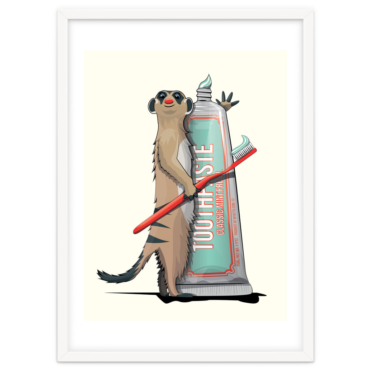 Meerkat Brushing Teeth, Funny Bathroom Humour