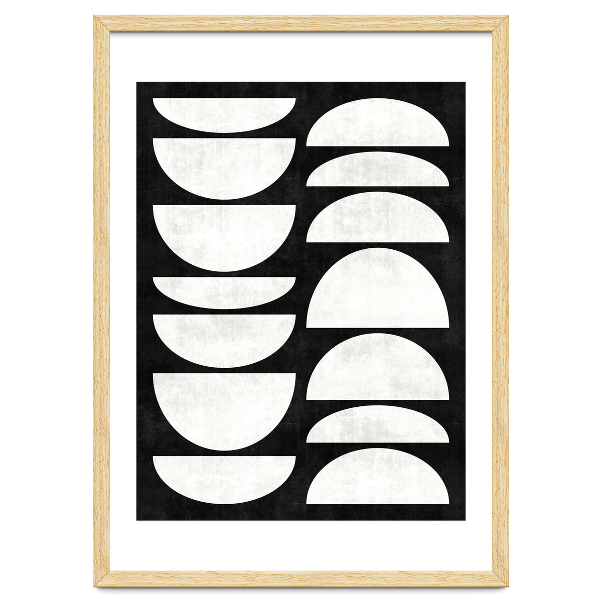 Mid-Century Modern Pattern No.8 - Black and White Concrete