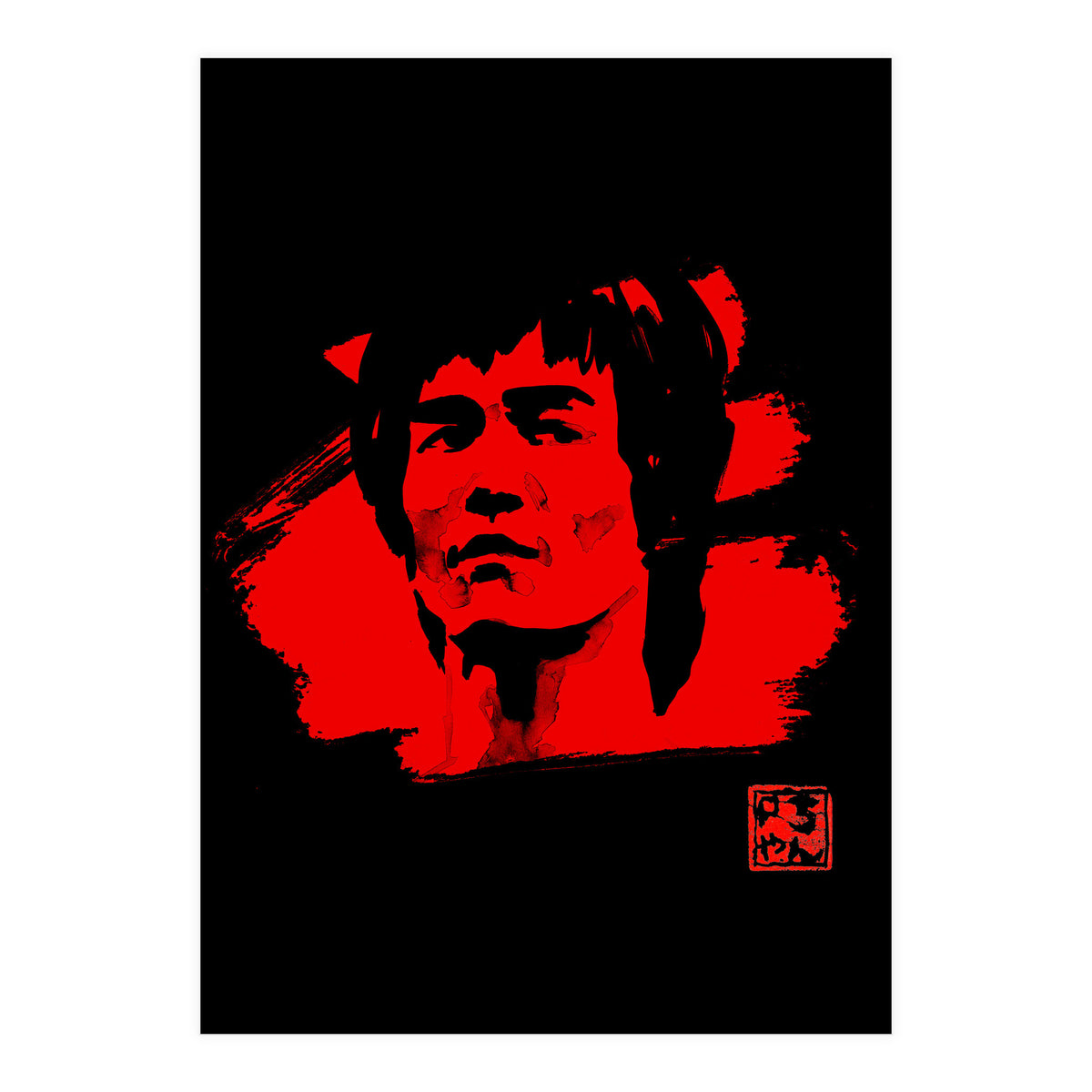 bruce lee in red 02 (Print Only)