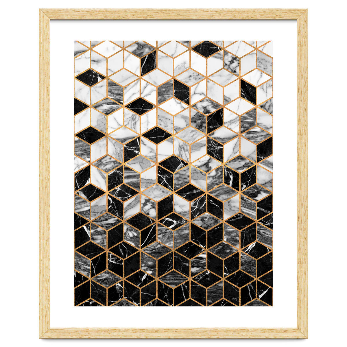 Marble Cubes - Black and White