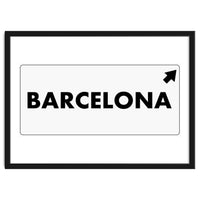 Let`s go to Barcelona, Spain! White road sign