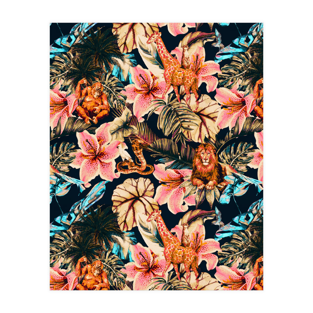 Wild animals in the dark of the jungle 02 (Print Only)