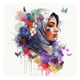 Watercolor Floral Muslim Arabian Woman #5 (Print Only) thumbnail