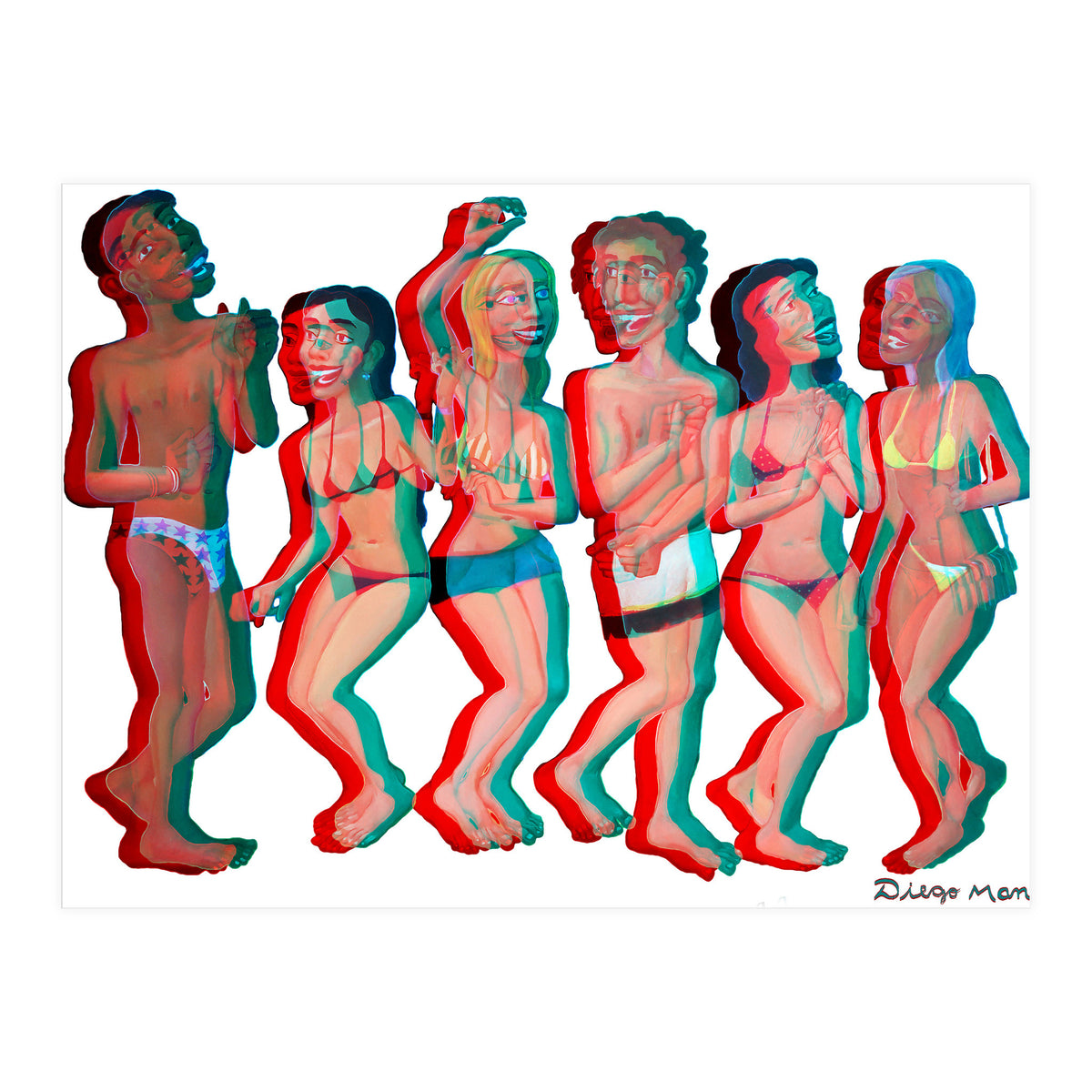 Fiesta En La Playa 4 3d 2 (Print Only)