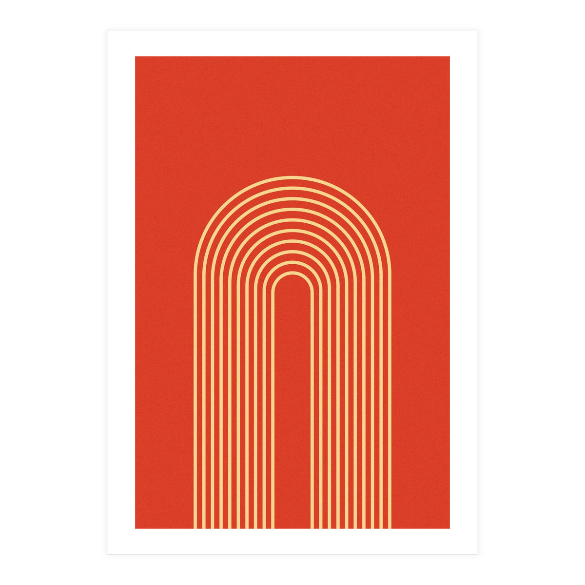 Rainbow Lines Mid Century Geometric Art (Print Only)