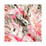 Candy Modern Pink Salmon Black Grey Acrylic Brushstrokes (Print Only) thumbnail