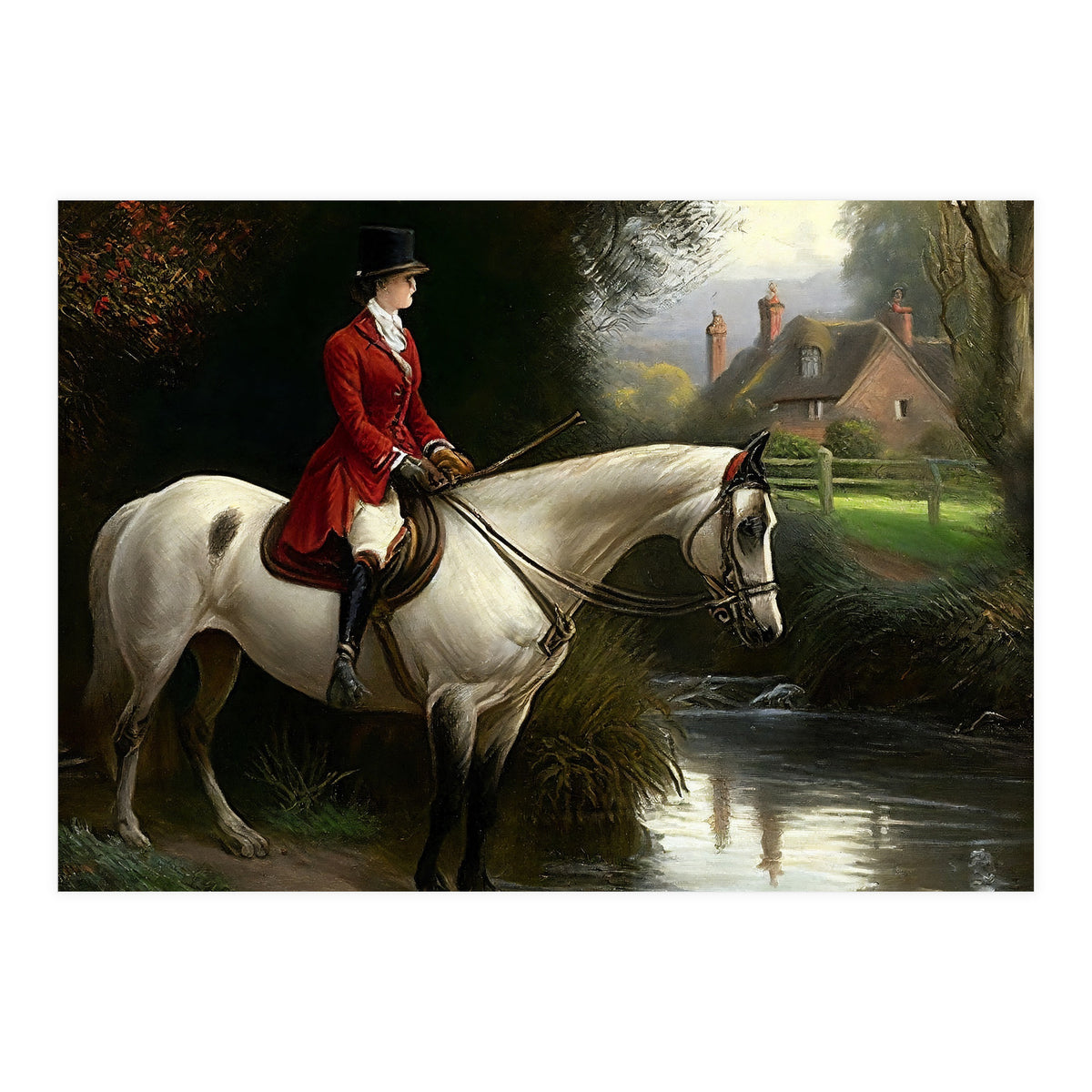 19th Century Countryside Oil Painting (Print Only)