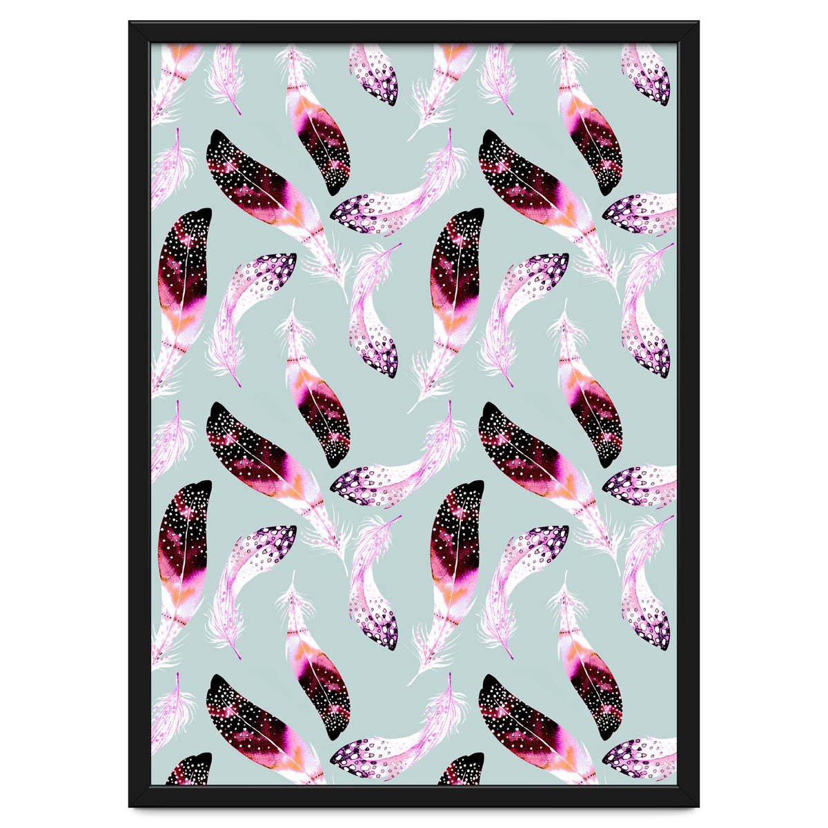 Bohemian pattern of feathers