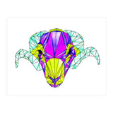Colourful Geometric Swaledale Sheep Tup with Black Lines (Print Only) thumbnail