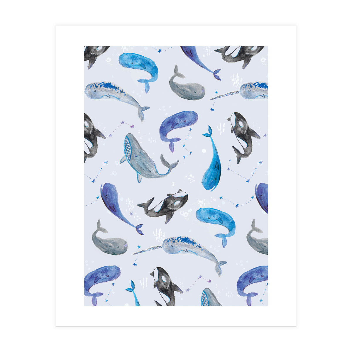 Whales Repeat Pattern (Print Only)