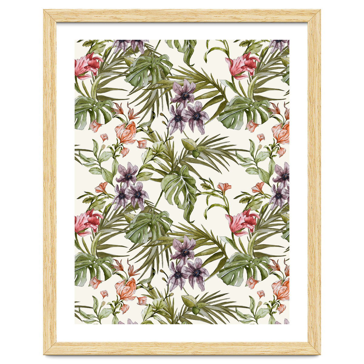 Watercolor tropical foliage