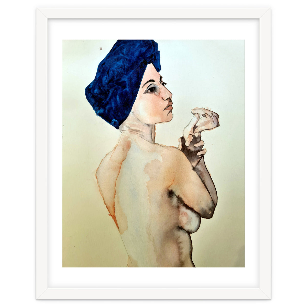 Untitled #89 - Nude in a blue turban